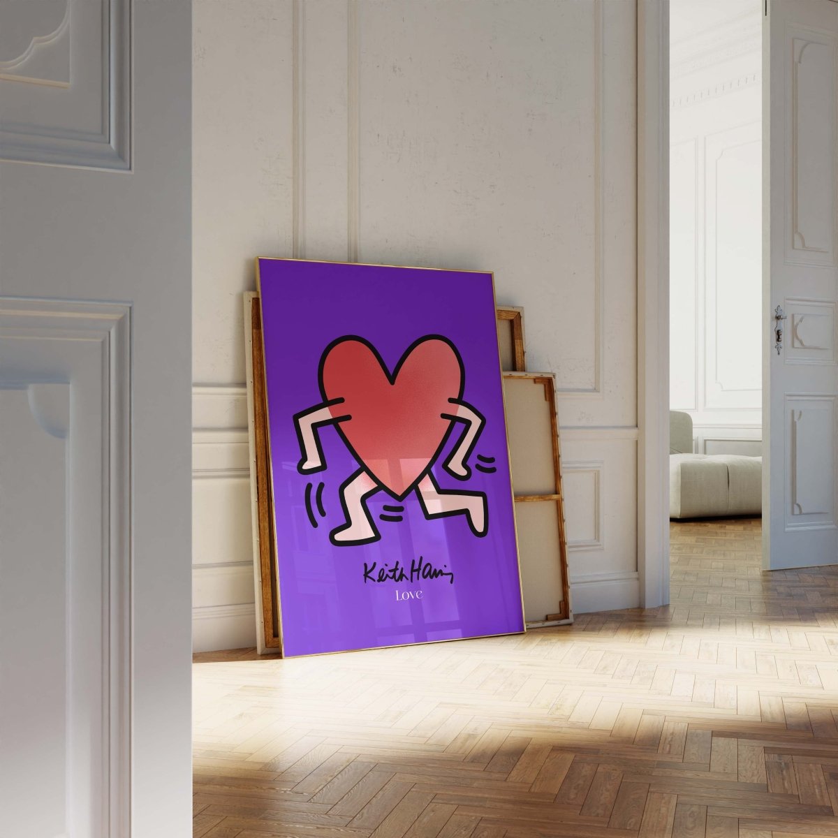 Laufendes Herz Poster · Pop Art Street Art Stil · Modernes Kunstmotiv · Print ohne Rahmen - justgoodmood