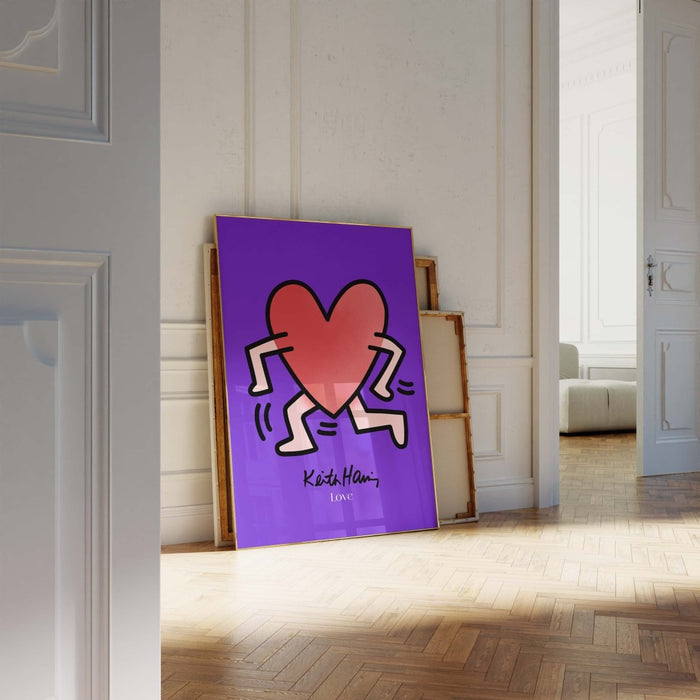 Laufendes Herz Poster – Premium Baumwoll-Canvas