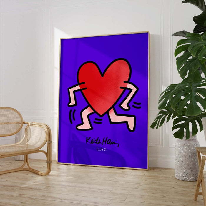 Laufendes Herz Poster – Premium Baumwoll-Canvas