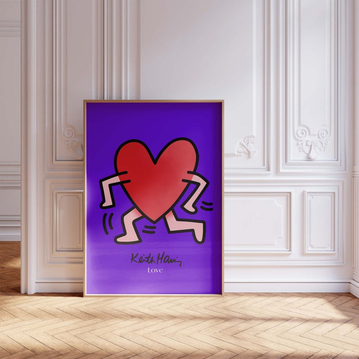 Laufendes Herz Poster – Premium Baumwoll-Canvas
