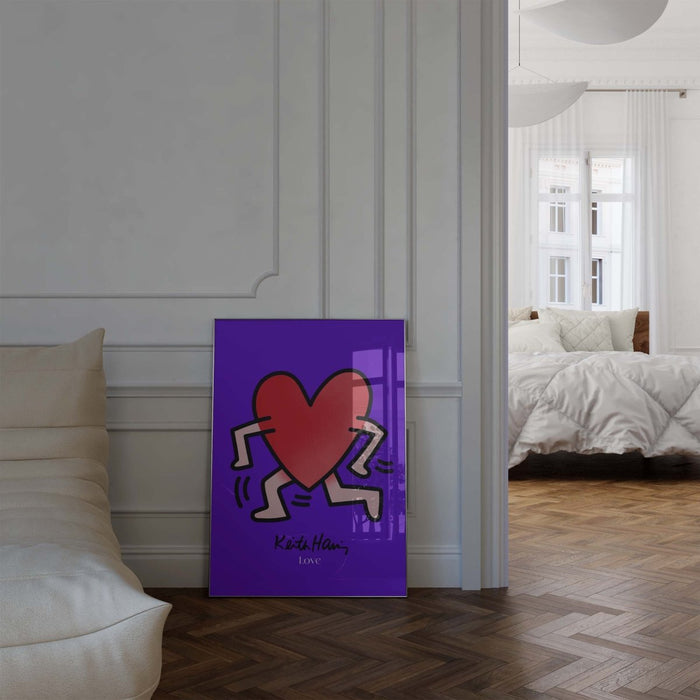 Laufendes Herz Poster – Premium Baumwoll-Canvas
