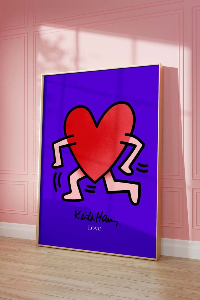 Laufendes Herz Poster – Premium Baumwoll-Canvas