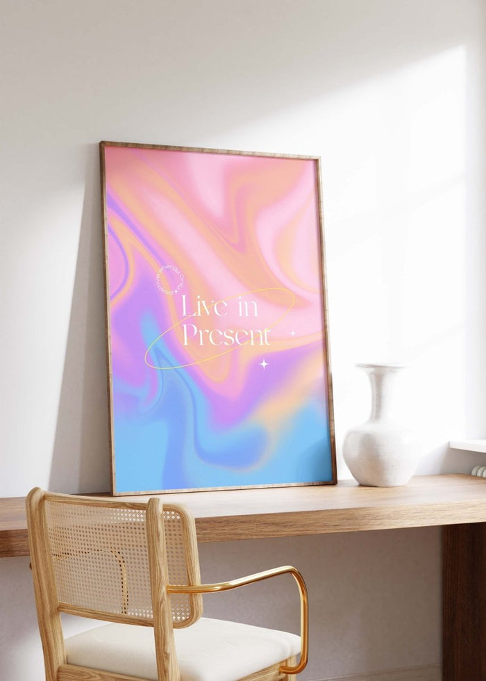 Live in Present Poster – Premium Baumwoll-Canvas