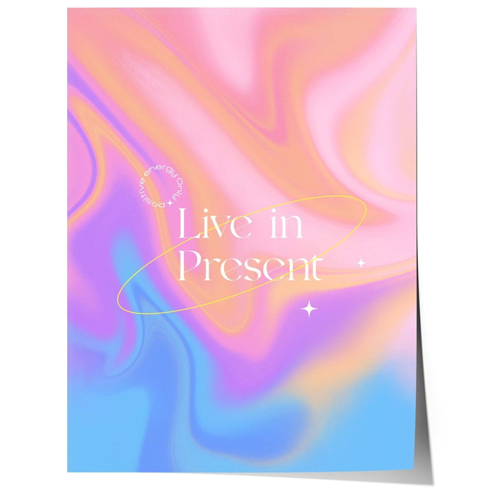 Live in Present Poster – Premium Baumwoll-Canvas