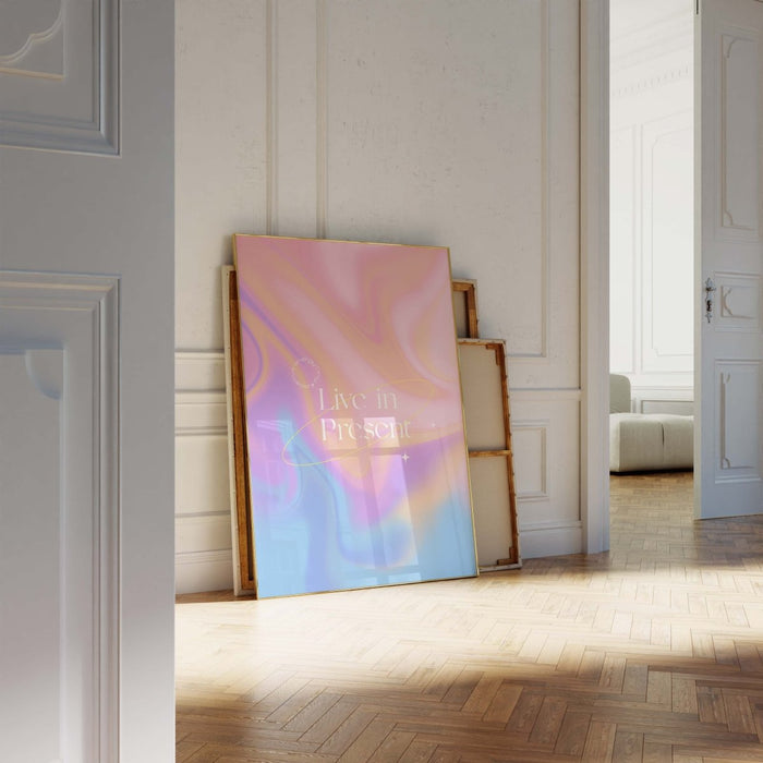 Live in Present Poster – Premium Baumwoll-Canvas