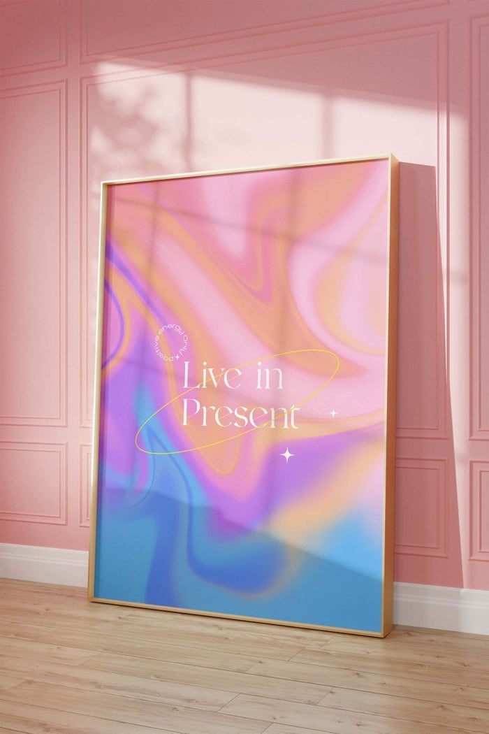 Live in Present Poster – Premium Baumwoll-Canvas