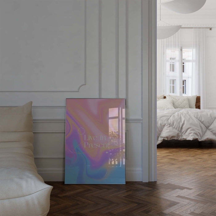 Live in Present Poster – Premium Baumwoll-Canvas