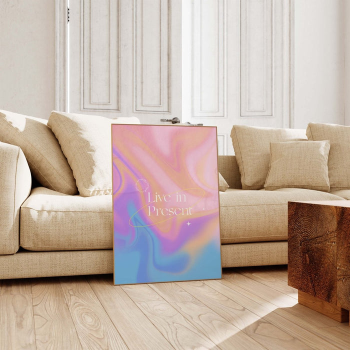Live in Present Poster – Premium Baumwoll-Canvas