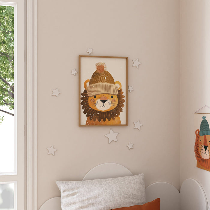 JUSTGOODMOOD Löwen Poster – Premium Poster aus Baumwolle
