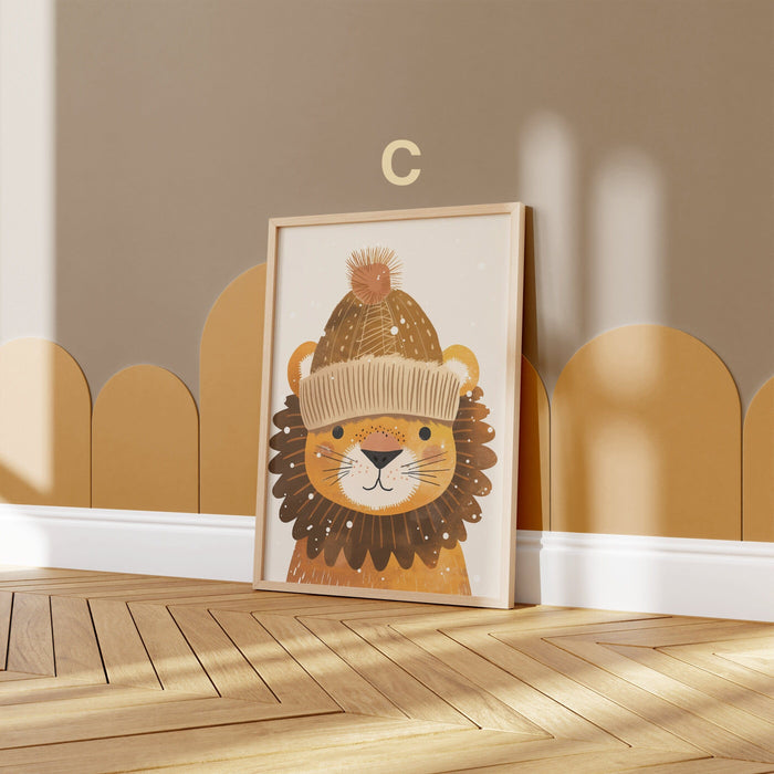 JUSTGOODMOOD Löwen Poster – Premium Poster aus Baumwolle