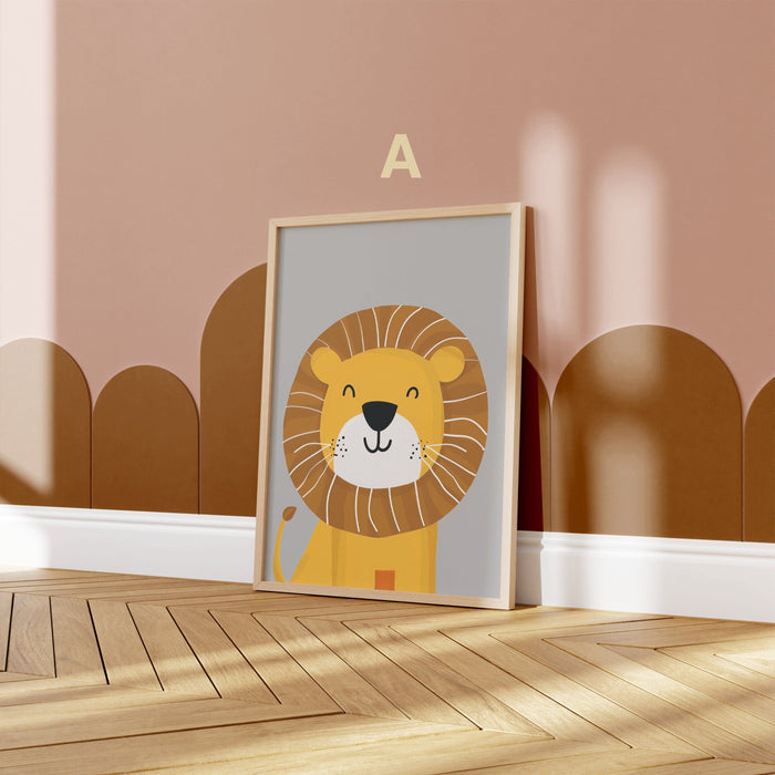 JUSTGOODMOOD Löwen Poster – Premium Poster aus Baumwolle