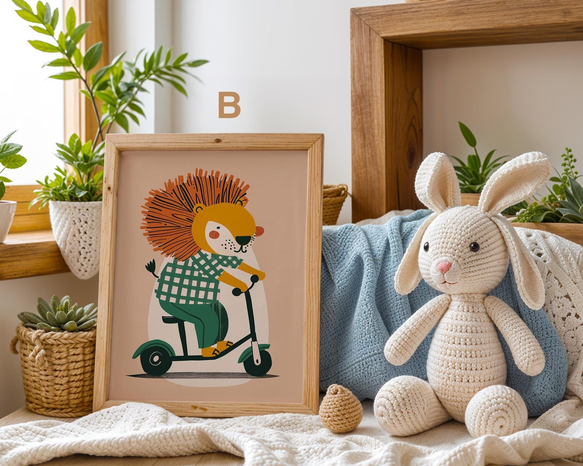 Lustige Tierwelt Poster Kinderzimmer · Geschenkidee für Kinder · Radfahrender Affe · E - Scooter Spaß ·Stylisches Zebra·Deko Print ohne Rahmen - justgoodmood