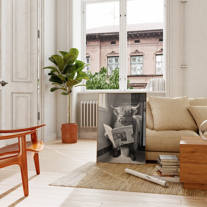Kuh WC Poster aus Premium Baumwolle – JUSTGOODMOOD