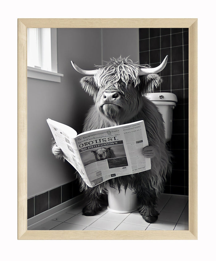 Kuh WC Poster aus Premium Baumwolle – JUSTGOODMOOD