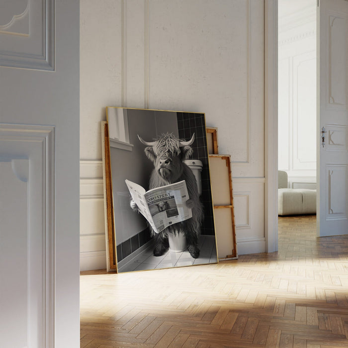 Kuh WC Poster aus Premium Baumwolle – JUSTGOODMOOD