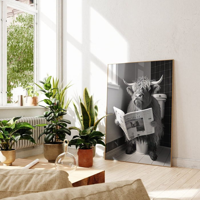 Kuh WC Poster aus Premium Baumwolle – JUSTGOODMOOD