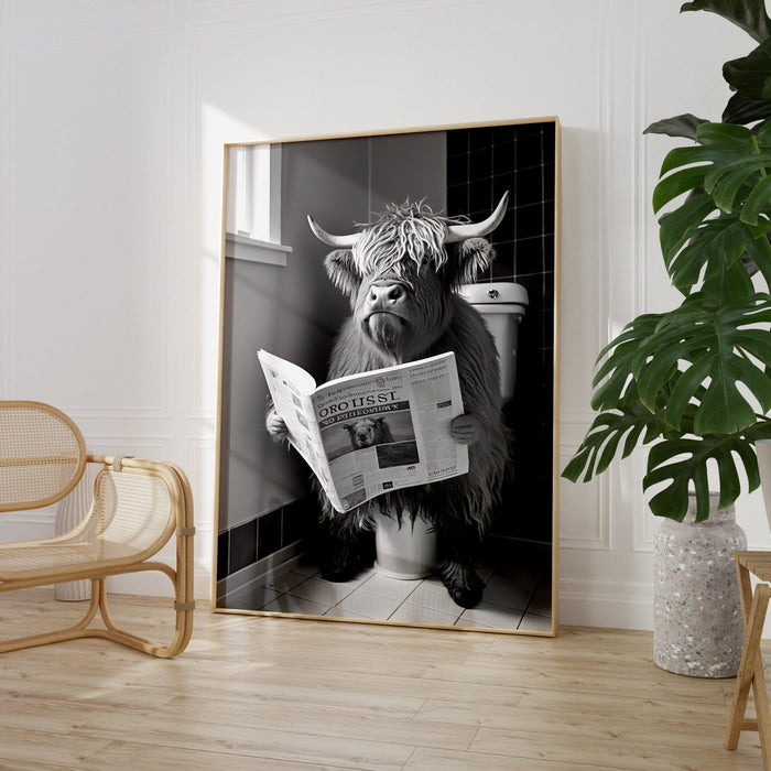 Kuh WC Poster aus Premium Baumwolle – JUSTGOODMOOD