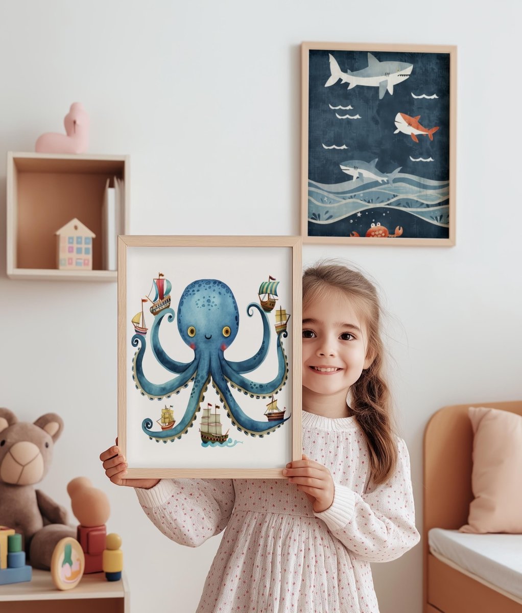 Magische Unterwasserwelt Poster Kinderzimmer · Geschenkidee für Kinder ·Märchenhafte Ozeane · Ozean - Abenteuer ·Deko Print ohne Rahmen - justgoodmood
