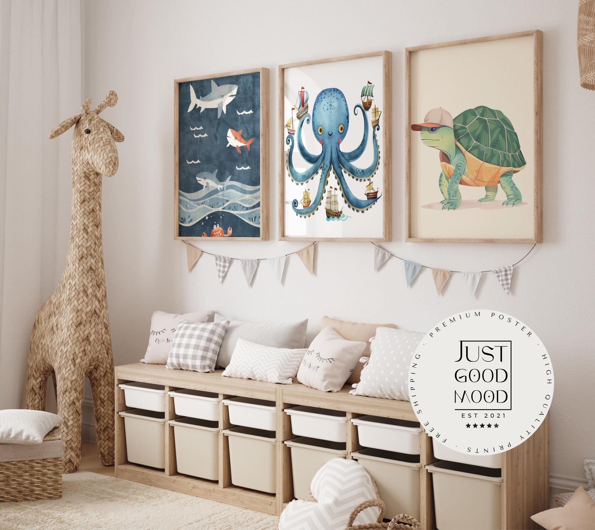 Magische Unterwasserwelt Poster Kinderzimmer · Geschenkidee für Kinder ·Märchenhafte Ozeane · Ozean - Abenteuer ·Deko Print ohne Rahmen - justgoodmood