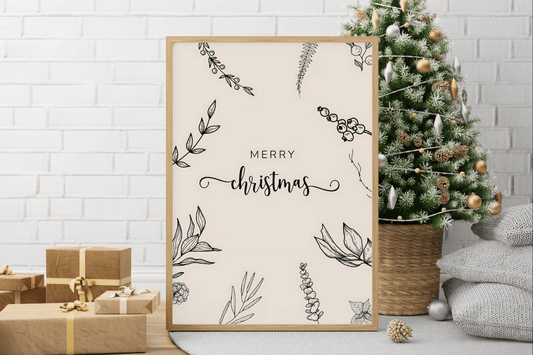 Minimalistisches Weihnachtsposter Frohe Weihnachten · Weihnachtsdruck · Geschenkidee · Weihnachtsbaum · Wand deko · Deko Print · ohne Rahmen - justgoodmood