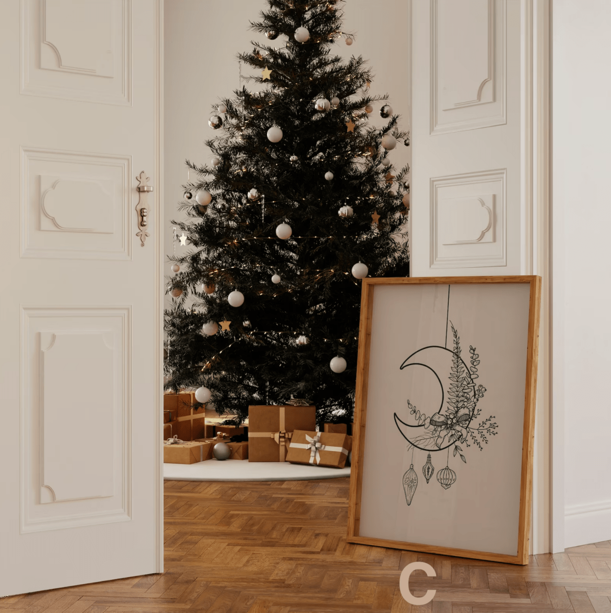 Minimalistisches Weihnachtsposter Frohe Weihnachten · Weihnachtsdruck · Geschenkidee · Weihnachtsbaum · Wand deko · Deko Print · ohne Rahmen - justgoodmood