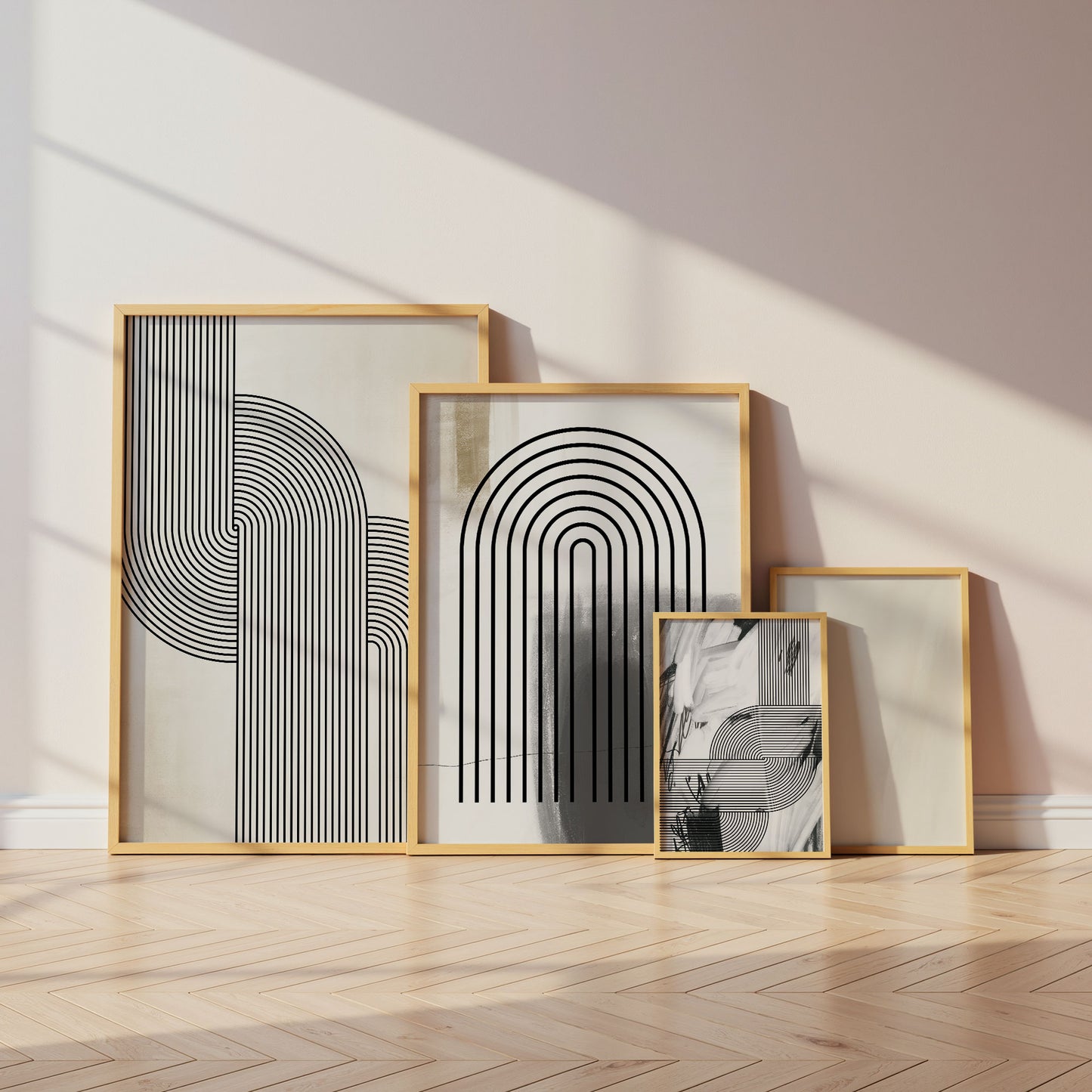 Abstrakte Linienkunst Poster · Geschenkidee · Minimalistische Bögen und geometrische Line Art · Dekoprint ohne Rahmen
