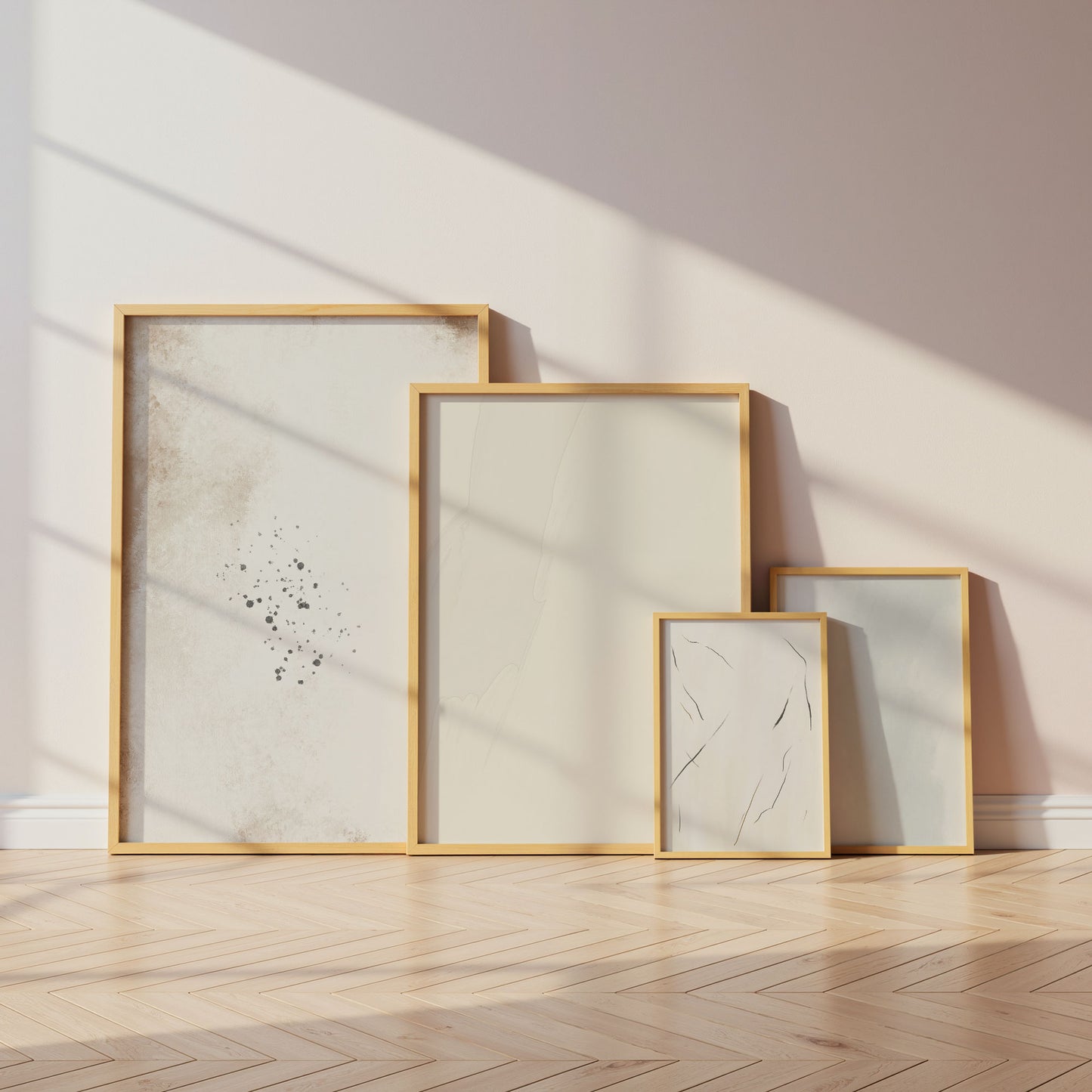 Abstrakte Minimalismus Poster · Geschenkidee · Beige Linienkunst und Organische Formen · Dekoprint ohne Rahmen
