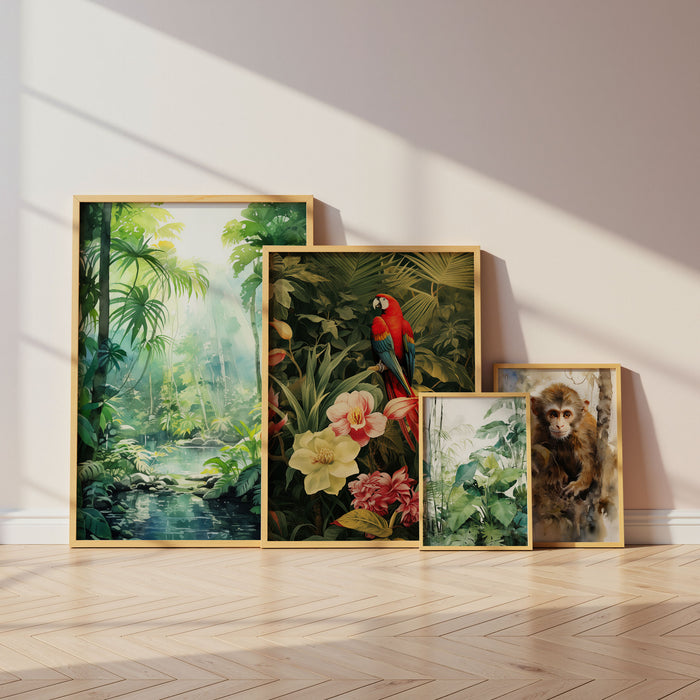 Dschungel Tiere Poster – Premium Baumwoll-Canvas