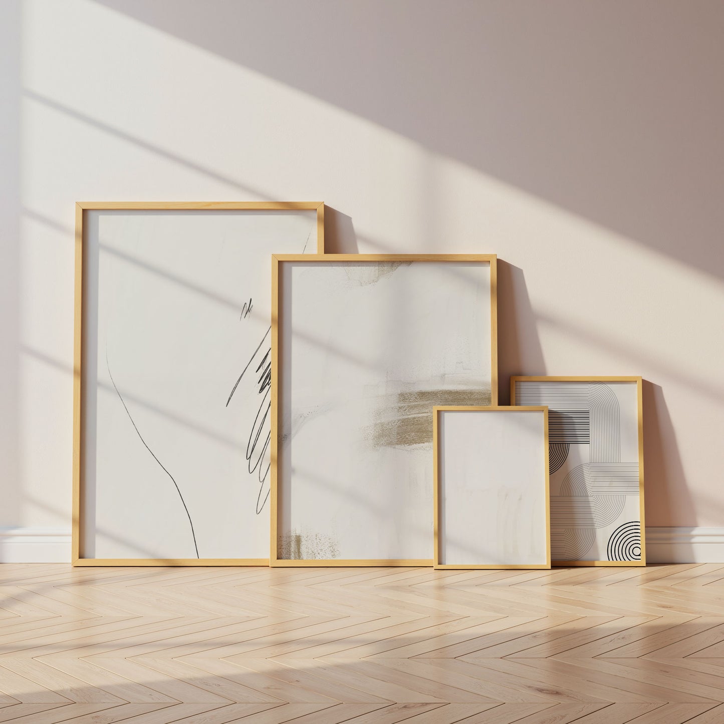 Abstrakte Linienkunst Poster · Geschenkidee · Minimalistische Beige Schwarz Geometrie · Dekoprint ohne Rahmen