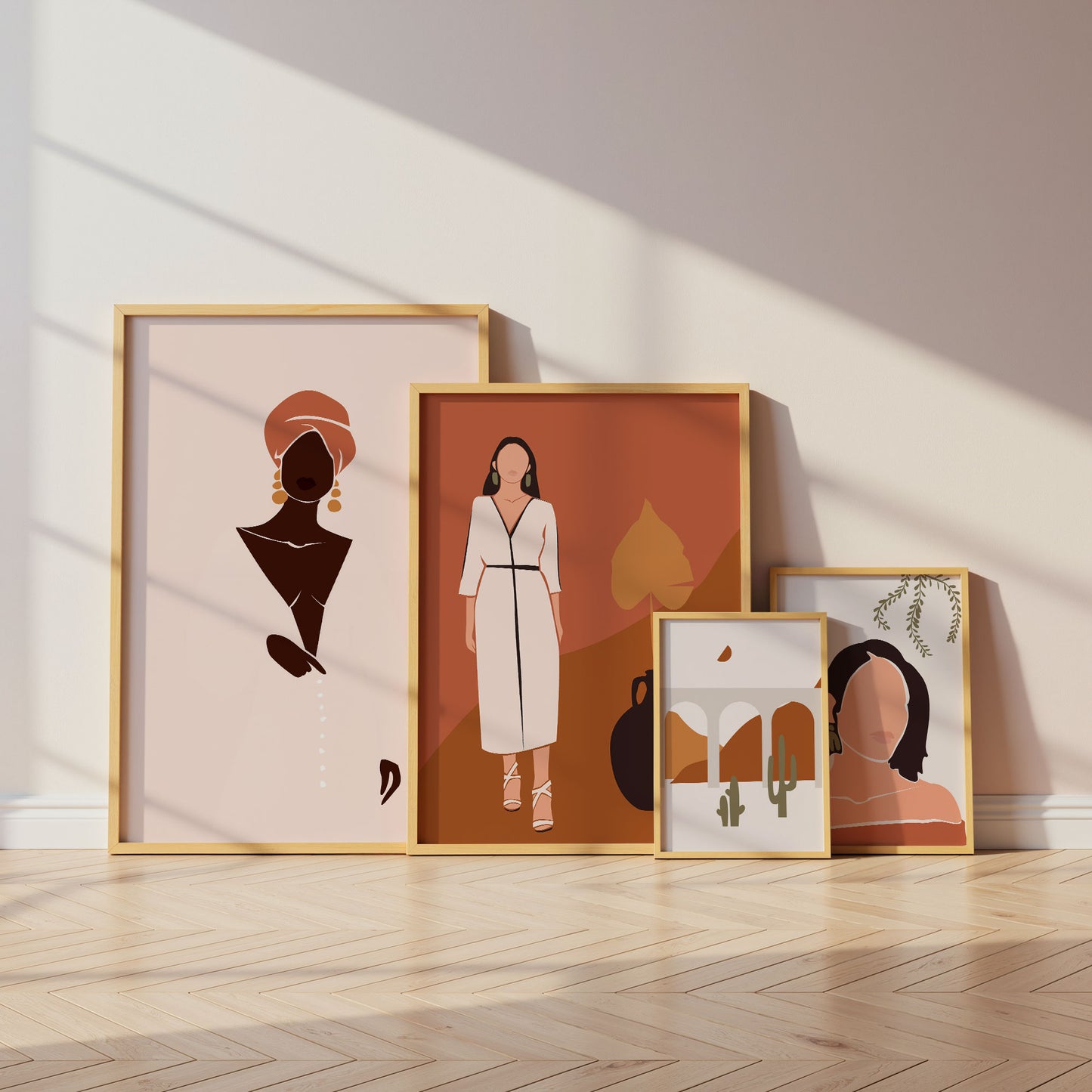 Abstrakte Frauen Poster · Geschenkidee · Boho Frauen Terrakotta Wüstenmotive · Dekoprint ohne Rahmen