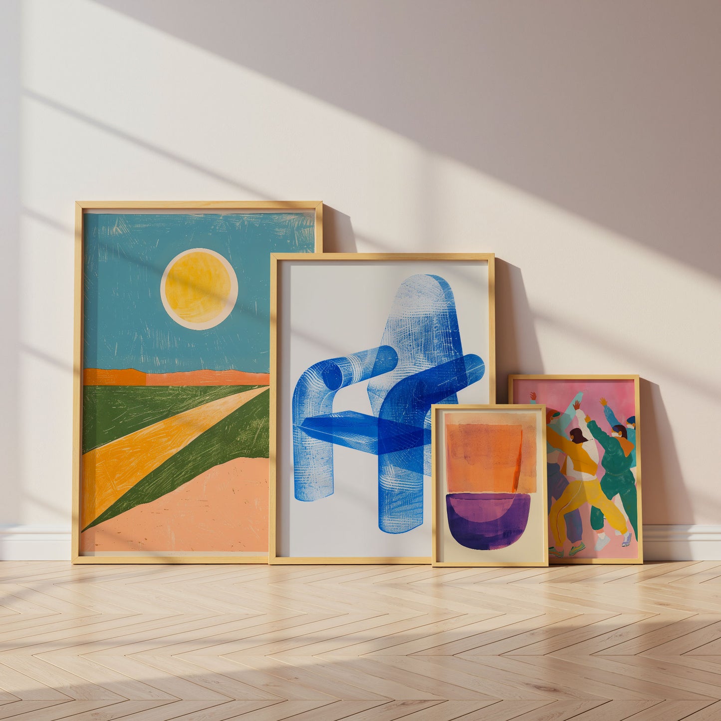 Abstrakte Kunst Poster · Geschenkidee · Geometrische Formen, Landschaften und Moderne Figuren · Dekoprint ohne Rahmen