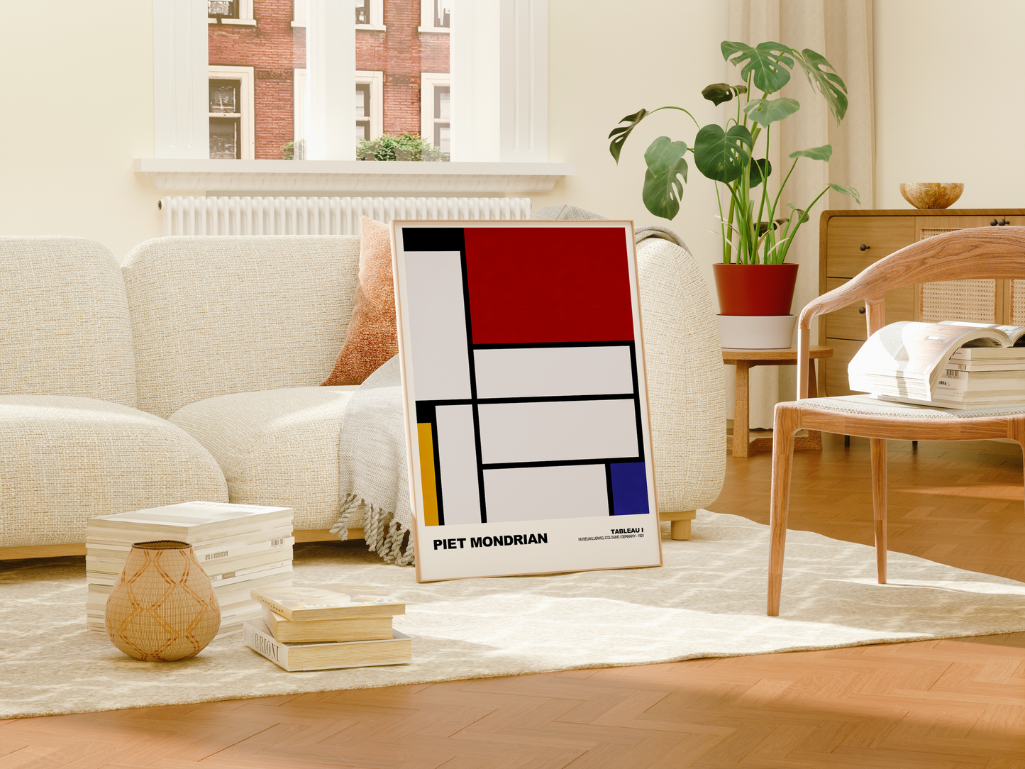 Poster Piet Mondrian · Composition with Yellow, Blue and Red · De Stijl, Neoplastizismus, Geometrische Kunst · Print ohne Rahmen
