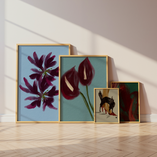 Modeposter Blumen · Animal Print & Raubkatzenmuster · Dekoprint ohne Rahmen