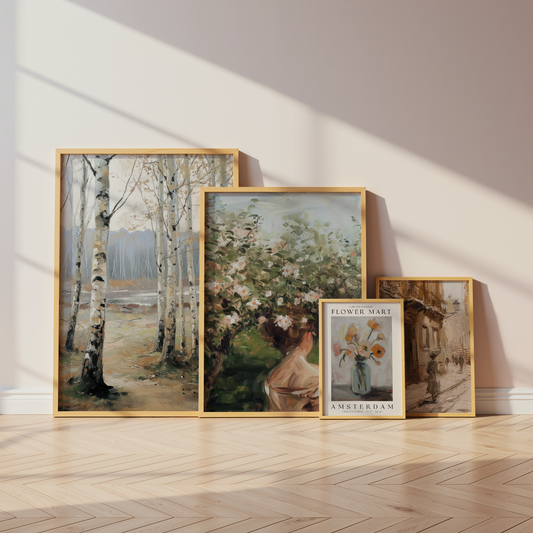 Moderne Vintage Kunst Poster · Geschenkidee · Wald Blumen Figuren Klassische Wandkunst · Dekoprint ohne Rahmen