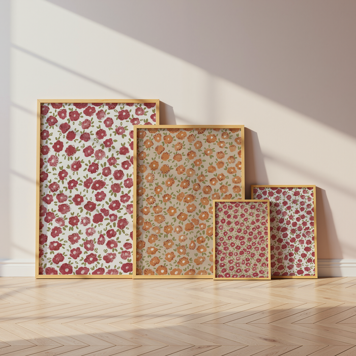 Geschenkidee · Kleine Blumen Muster Poster Ästhetische Florale Prints · Dekoprint ohne Rahmen | JUSTGOODMOOD