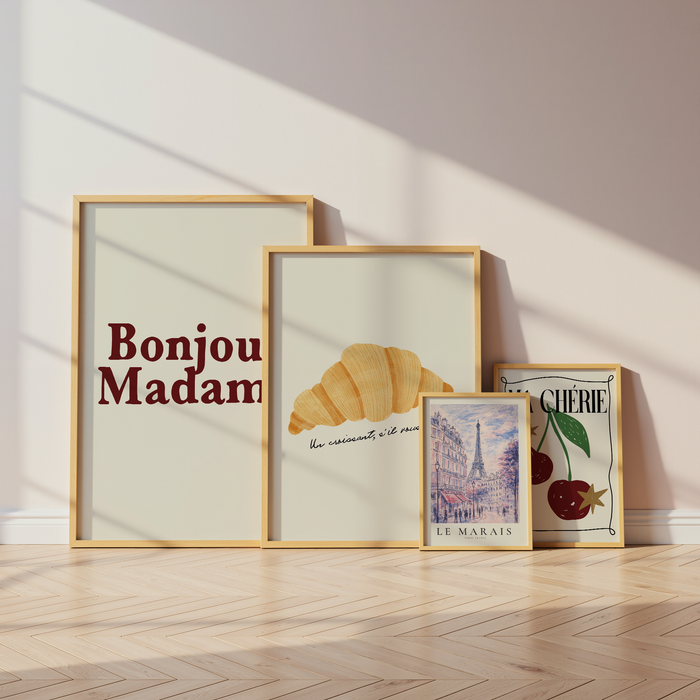 JUSTGOODMOOD Paris Poster – Hochwertiger Baumwoll-Print