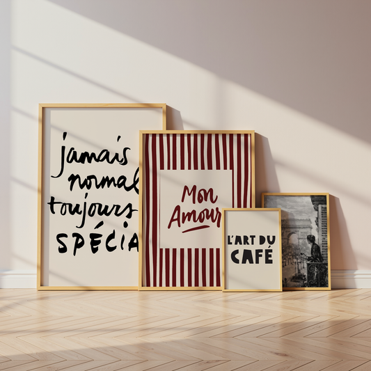 Paris Cafe Poster · Geschenkidee · Paris Typografie & Vintage Illustration · Dekoprint ohne Rahmen