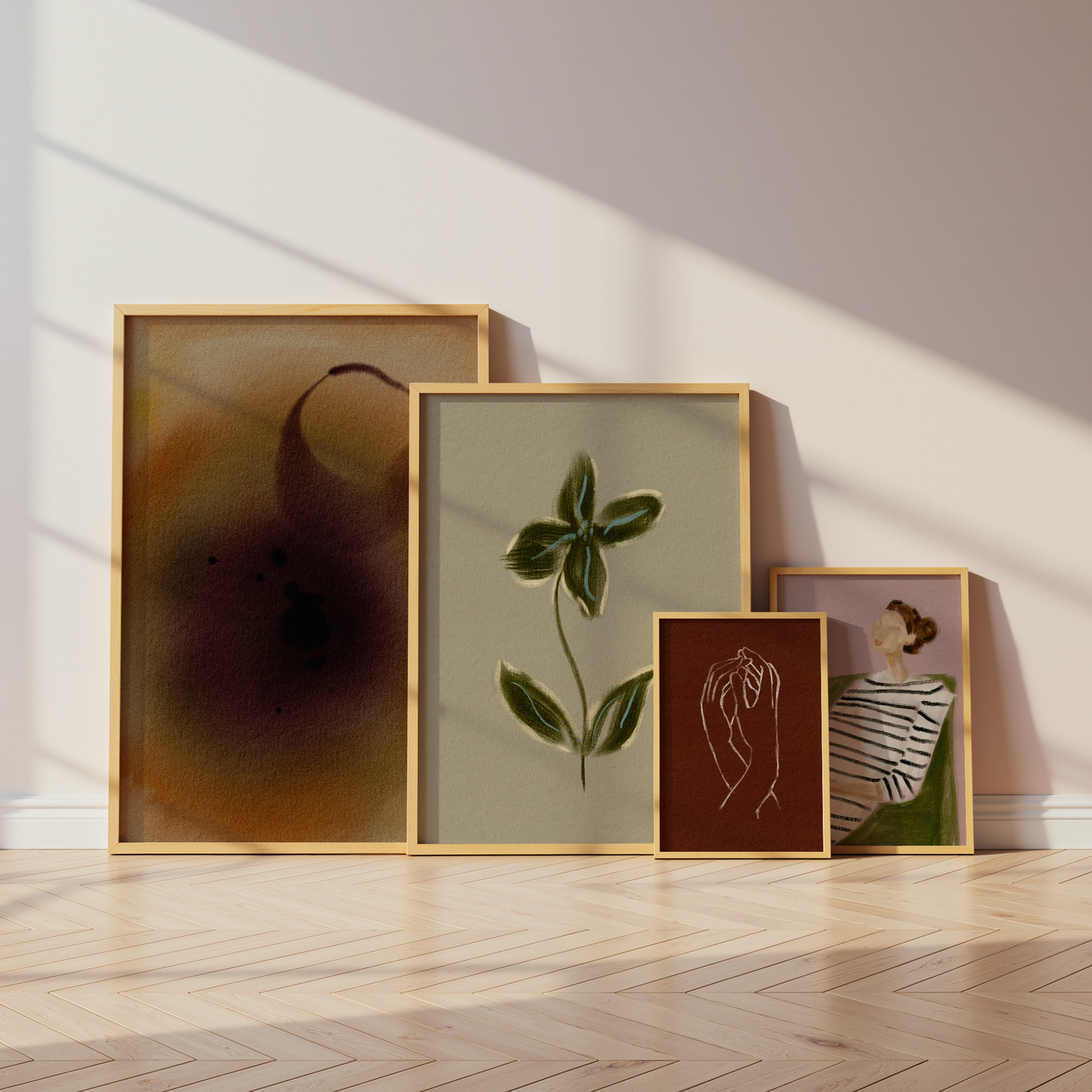 Blumen Poster · Botanische moderne Wandbilder · Dekoprint ohne Rahmen