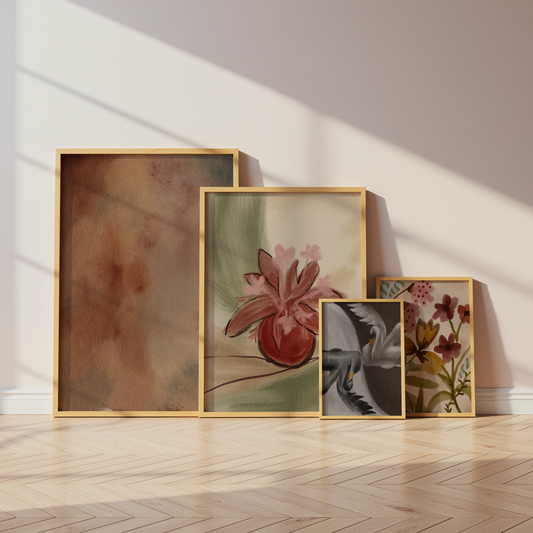 Poster Blumen · Geschenkidee · Botanische Blumen Schwan Ästhetische Kunst · Dekoprint ohne Rahmen