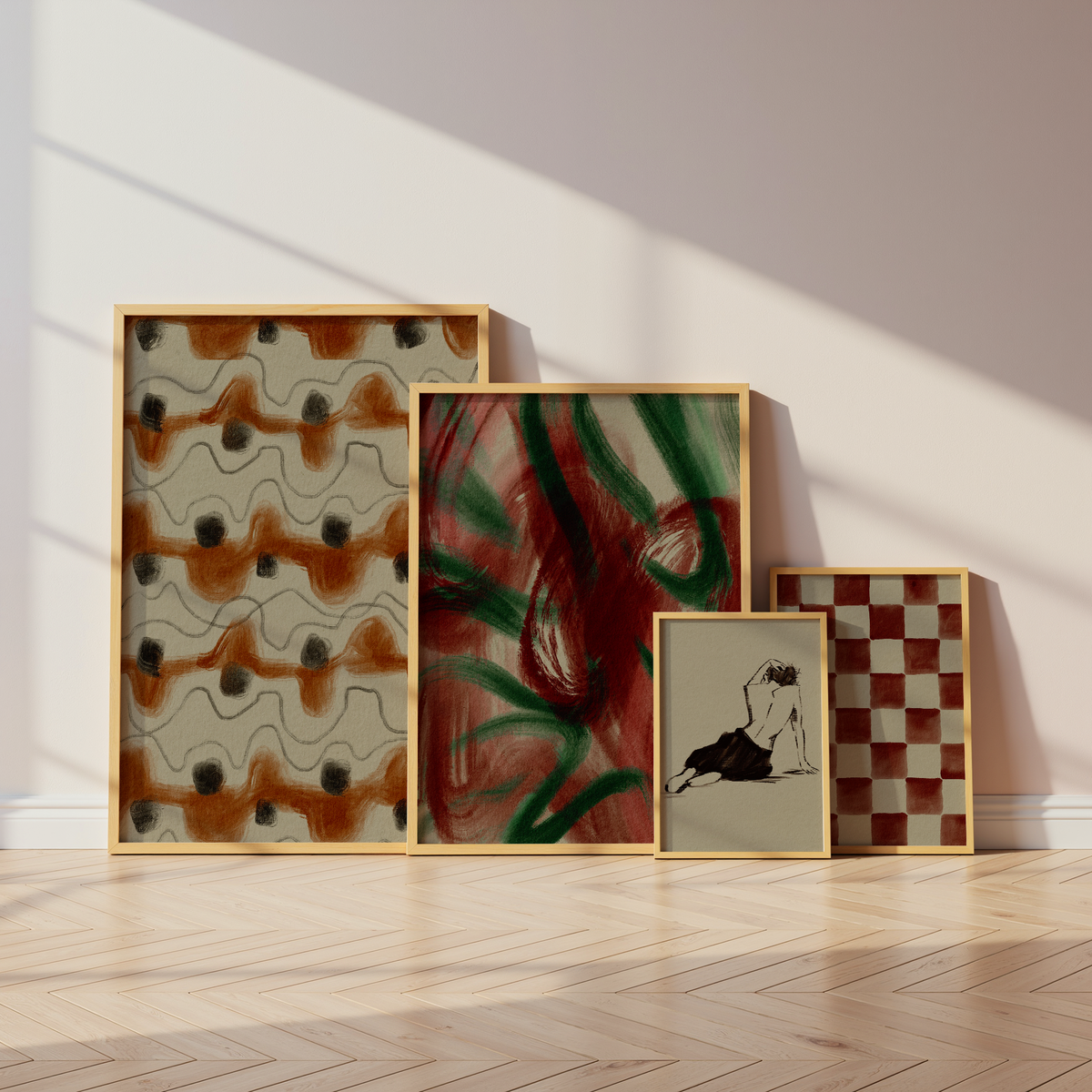 Poster Wandbilder Wohnzimmer · Abstrakte Kunst Hände Spielkarten · Bilder ohne Rahmen