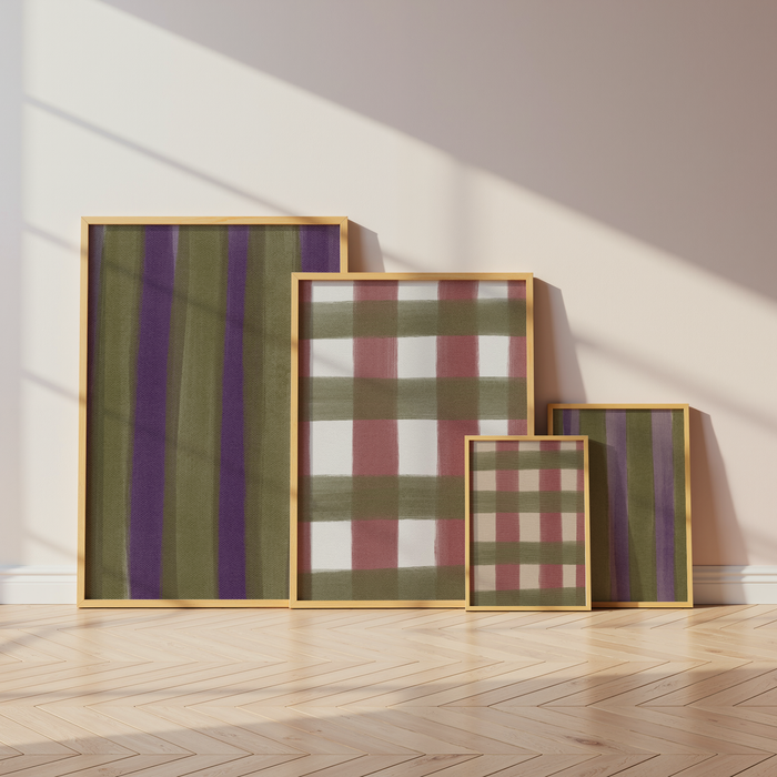 Geschenkidee · Streifen und Karo Muster Poster Ästhetische Geometrische Prints · Dekoprint ohne Rahmen | JUSTGOODMOOD