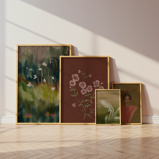 Blumen Poster · Geschenkidee · Schwan Poster Ästhetische Natur Mode Kunst · Dekoprint ohne Rahmen
