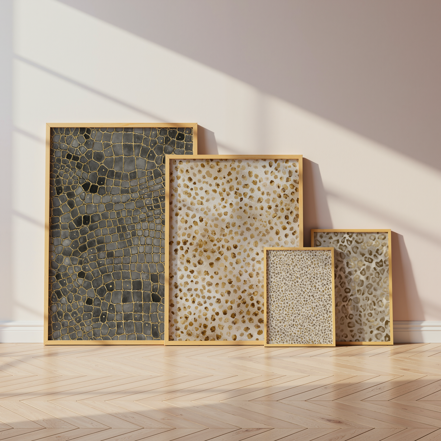 Luxus der Wildnis Poster · Geschenkidee · Animal-Texturen in Gold Creme Schwarz · Dekoprint ohne Rahmen