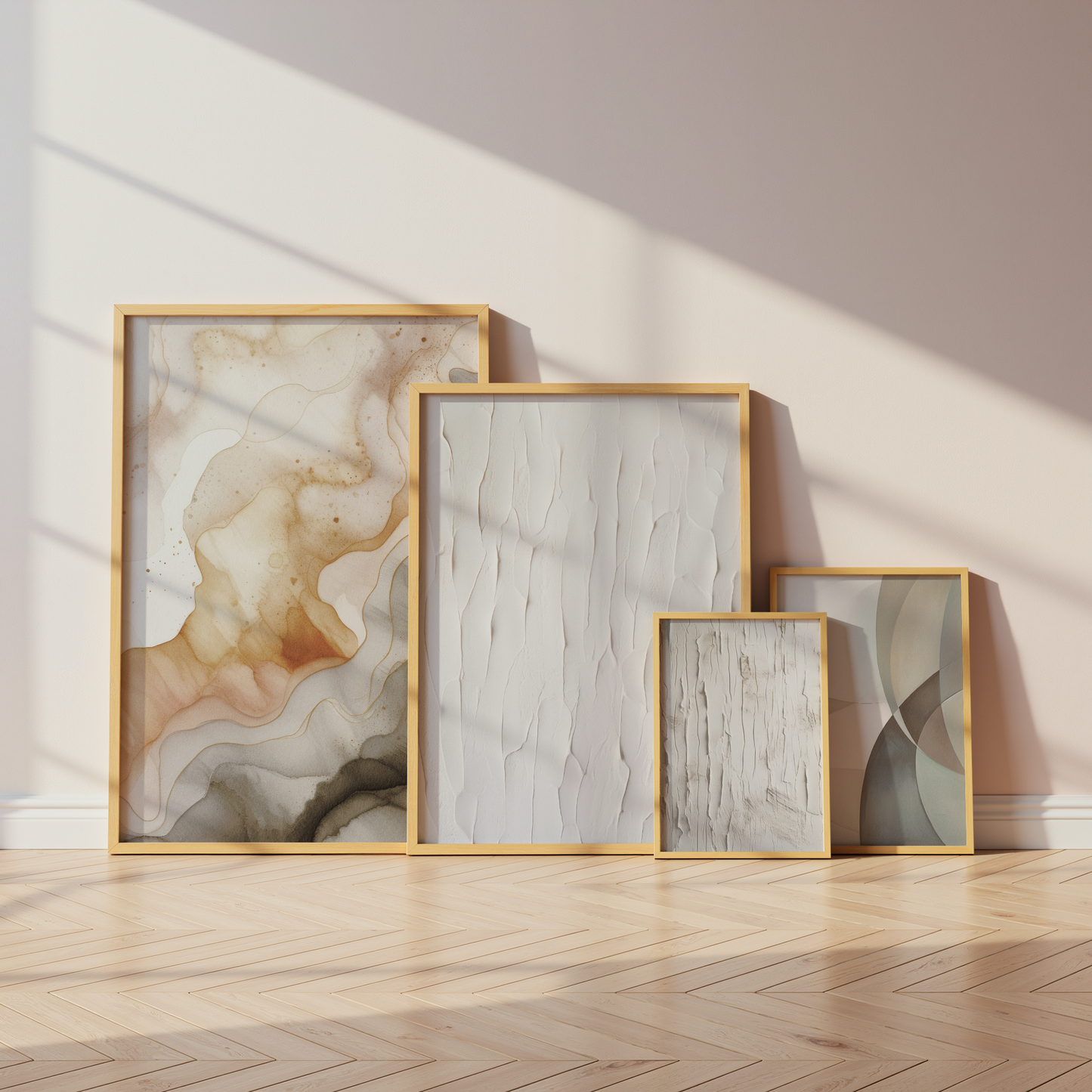 Abstrakte Poster · Geschenkidee · Beige Minimalistische Formen Organische Linien Zeitgenössische Wandkunst · Dekoprint ohne Rahmen