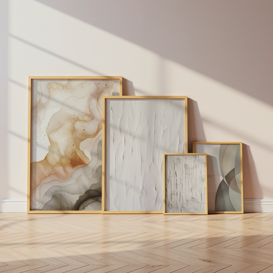 Abstrakte Poster · Geschenkidee · Beige Minimalistische Formen Organische Linien Zeitgenössische Wandkunst · Dekoprint ohne Rahmen