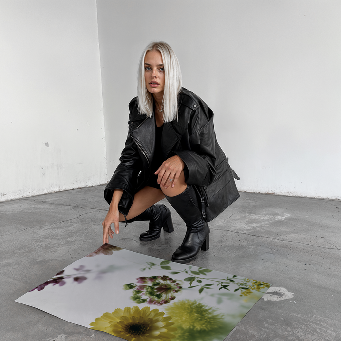 Geschenkidee · Rosen und Ranunkeln hinter Glas Poster Ästhetische Natur Fotografie · Dekoprint ohne Rahmen | JUSTGOODMOOD