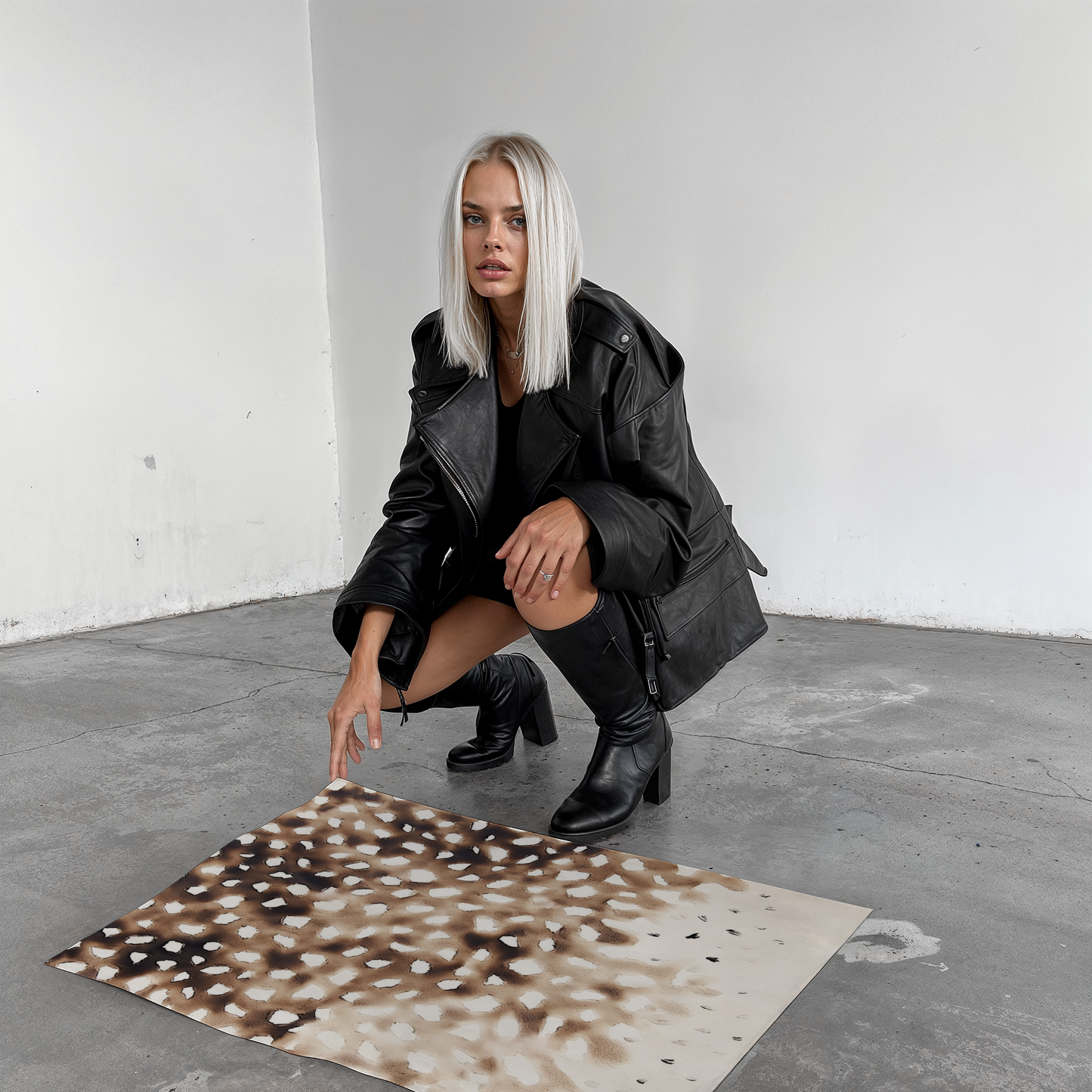 Tiermuster-Poster · Geschenkidee · Leopard Giraffe gepunktete Felloptik · Dekoprint ohne Rahmen