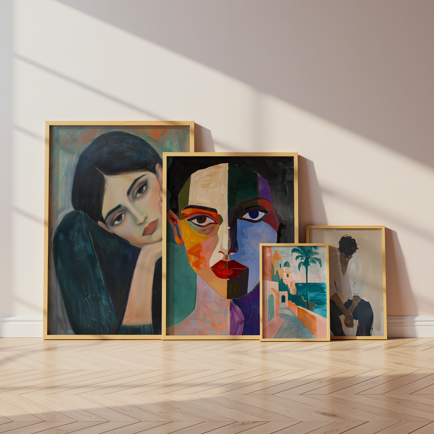 Abstrakte Portrait Poster · Geschenkidee · Mediterrane Landschaft · Dekoprint ohne Rahmen