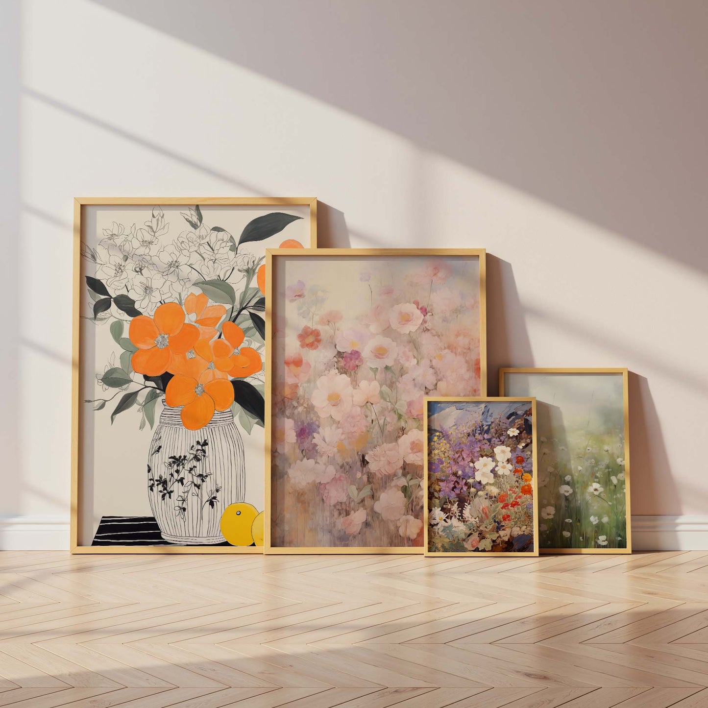 Blumen Poster · Geschenkidee · Wildblumen Wiesenblüten und Florale Naturkunst · Dekoprint ohne Rahmen