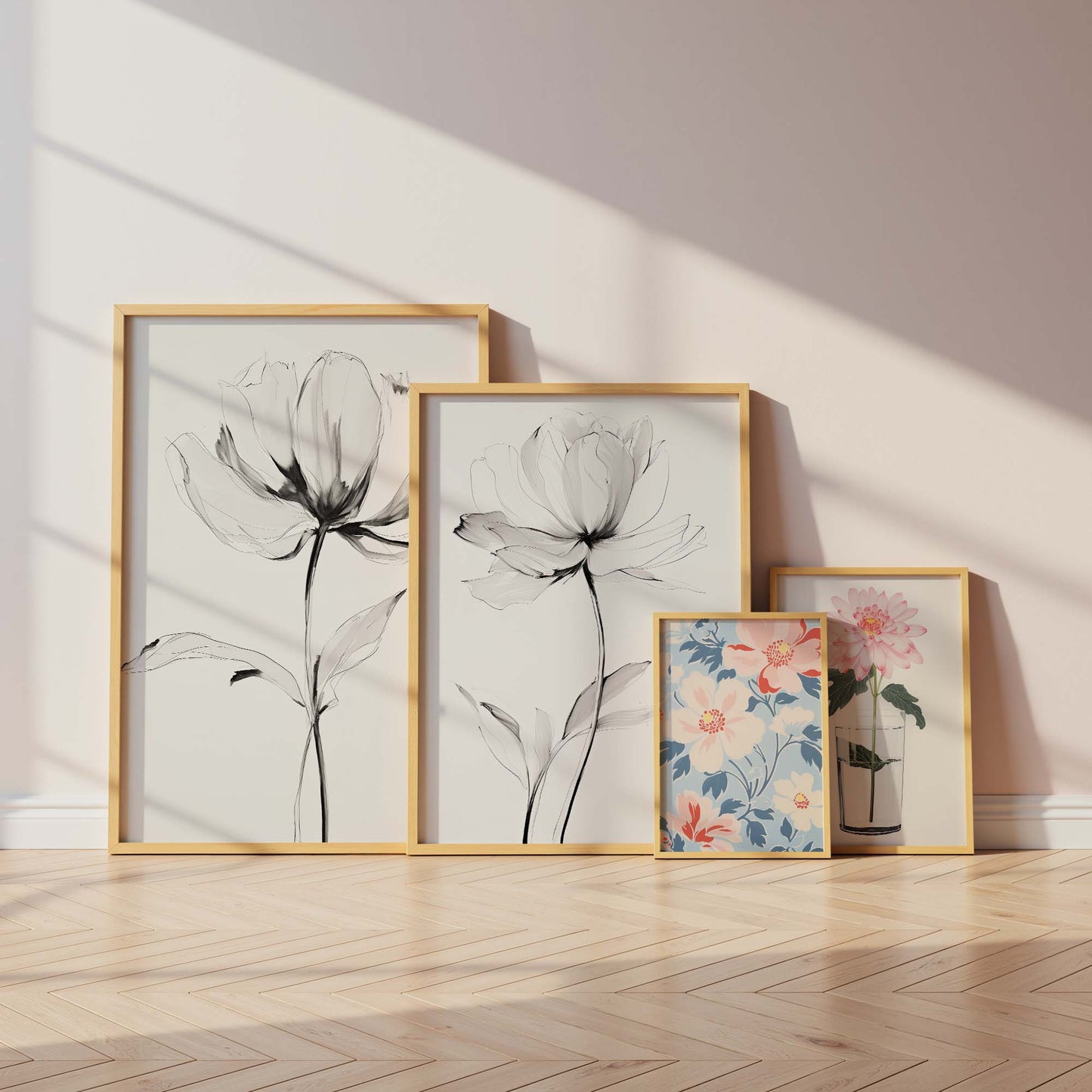 Blumen Poster · Geschenkidee · Moderne Blütenillustrationen und Ausdrucksstarke Floralkunst · Dekoprint ohne Rahmen